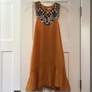 Mathew Williamson Silk Orange Beaded Dress UK 8
